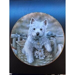 Danbury Mint "Hitching a Ride" West Highland Terrier Collector Plate No. B772 8"